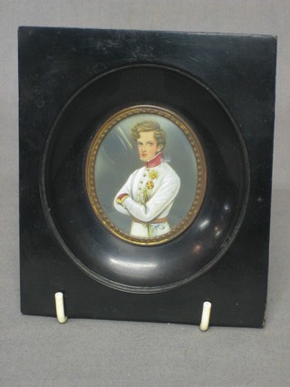A portrait miniature "Continental Soldier" 2" oval