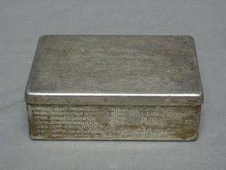 A Victorian rectangular silver cigarette box  with hinged lid London 1898, 12 ozs inscribed