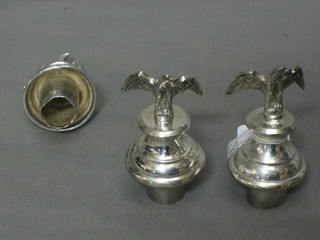 3 Continental white metal sconces decorated eagles with outstretched wings