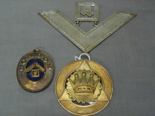 A silver gilt London Grand Rank collar jewel, a gilt metal Past First Principals collar jewel and a silver plated Past Master's collar jewel