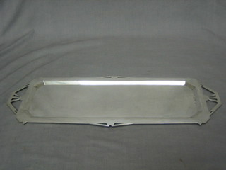 An Art Deco Continental rectangular silver bottle tray, 16 ozs