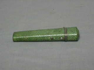A 19th Century tapered shagreen Etui? case  5"