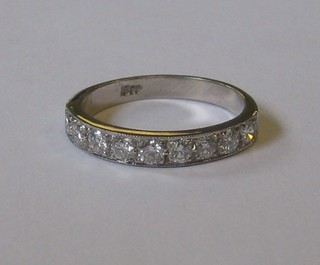A lady's 18ct white gold half eternity ring approx 0.80ct
