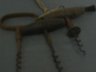 3 19th Century steel corkscrews