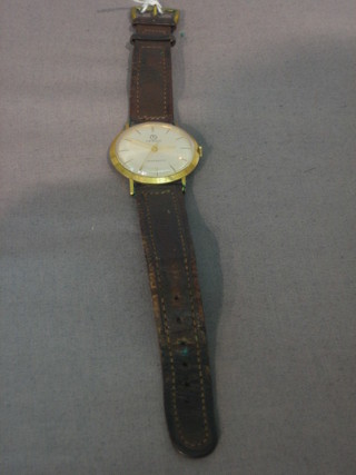 A gentleman's wristwatch by Lanco contained in a gold case