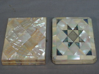 2 Victorian mother of pearl card cases