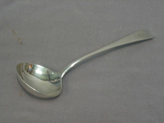 A Georgian silver fiddle pattern sauce ladle, London 1796 1oz