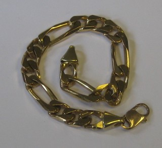 A  gentlemans modern 9ct flat link gold bracelet