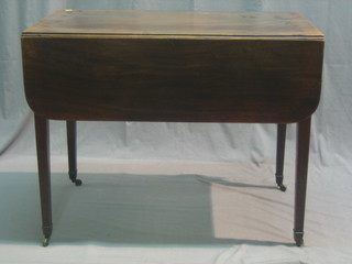 A 19th Century mahogany Pembroke table fitted a drawer and raised on square tapering supports 36"