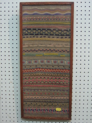 A stitch work sampler 20" x 8"