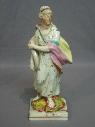 An 18th Century Staffordshire figure of standing biblical lady 7" (f)