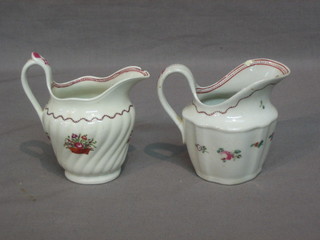 2 similar 19th Century porcelain cream jugs 4"