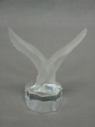 A Goebal glass figure of a rearing horse 5"  and a Goebal glass figure of an eagle with wings outstretched 4 1/2"