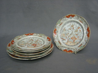 A 6 piece Masons patented Ironstone China dinner service comprising 2 circular dinner plates 10" (chipped), 4 side plates 9"