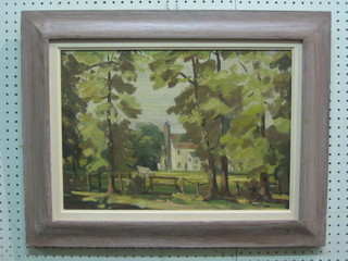 Marcus Ford, oil on board "Old Vicarage Near Ongar, Essex" signed and dated '47 13" x 18"