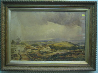 Victorian oil painting "River Scene with Cottage" 15" x 21"