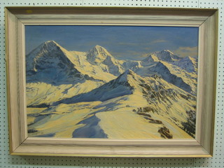 J Lyons, oil on canvas "Mountain Top" 19" x 29" signed and dated '73