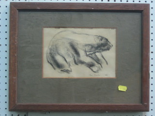 Tom Painter, pencil drawing "Polar Bear" 5 1/2" x 8"