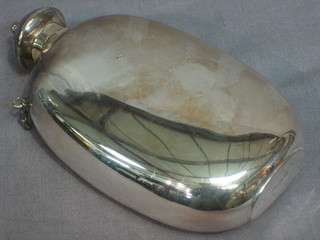 A silver plated hip flask