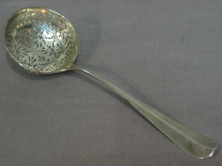 A Continental silver Old English pattern sifter spoon