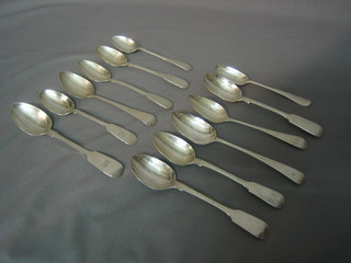 12 various silver teaspoons, 8 ozs
