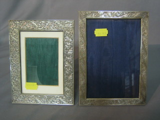 2 modern silver and engraved easel photograph frames 6 1/2" x 5" and 7" x 5"