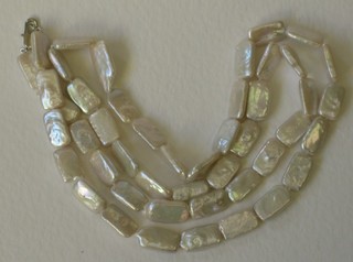 A rope of rectangular fresh water pearls
