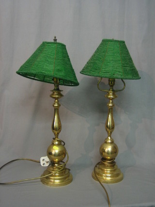 A pair of brass table lamps 16"