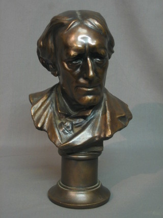 A reproduction bronze bust after Herbert Hampton 11"