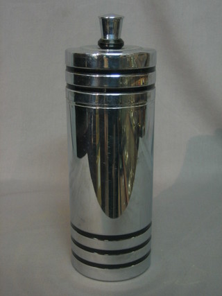 An Art Deco chromium plated cocktail shaker by Chase