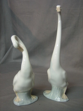 2 Nao figures of standing geese 14" and 9"