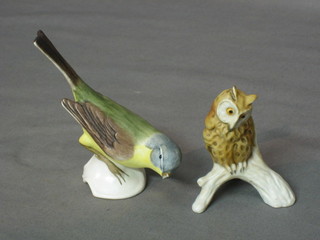 A Goebel figure of a bird 4" (chip to beak) and 1 other of an owl
