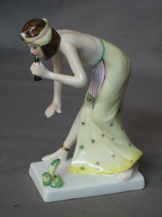 A Wein figure of a lady snake charmer 6"