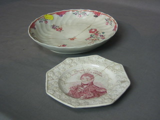 An 18th Century commemorative plate decorated William IV King of Great Britain, 6" and an 18th Century porcelain plate 8" (both f and r)