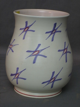 A modern Poole Pottery vase with dolphin mark to base, marked f54D 8"
