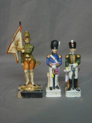 8 various reproduction porcelain figures of soldiers