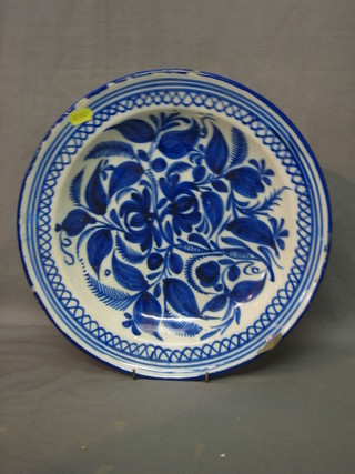 A circular Delft plate (chips to rim) 13"