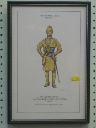 Ivor  Herne, watercolour "The Indian Cavalry, The Colonel of the 18th Bengal Cavalry" 10" x 62