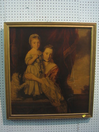 A 19th Century coloured print after Joshua Reynolds "Countess Spencer" 24" x 21 1/2"