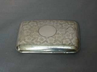 A silver cigarette case with engraved decoration Birmingham 1941, 2 ozs