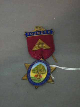 A silver gilt and enamel Chapter Founders jewel for West Ealing Chapter no. 6274