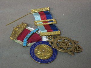 A silver gilt and enamel Chapter jewel and a silver gilt and enamel Mark Masons Charity jewel