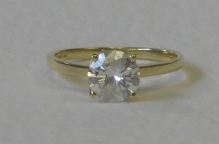 A lady's 18ct gold engagement ring set a solitaire diamond approx 1.05ct