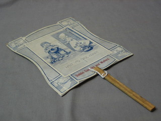 A humerous 1930's Paper & Goodman advertising fan for Dobbs Cookies and Wafers