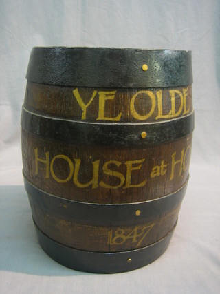 An Henania Krufelb biscuit barrel, marked Ye Olde House at Home 1874 13"