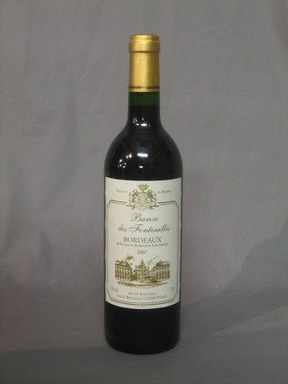 6 bottles of 2007 red wine - Baron des Fontenilles Bordeaux
