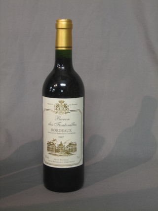 6 bottles of 2007 red wine - Baron des Fontenilles Bordeaux