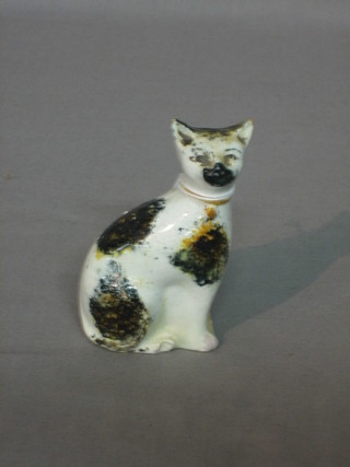 A Staffordshire figure of a seated cat 3"