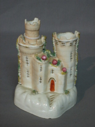 A Staffordshire spill vase in the form of a castle 5" (f)