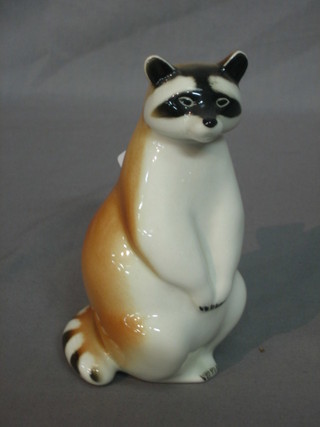A Soviet Russian porcelain figure of a standing Raccoon 6"